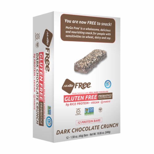 NuGo® Free® Dark Chocolate Crunch Protein Bars Perspective: front