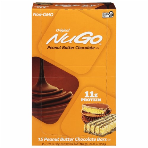 NuGo® Nutrition To Go Peanut Butter Chocolate Bars Perspective: front
