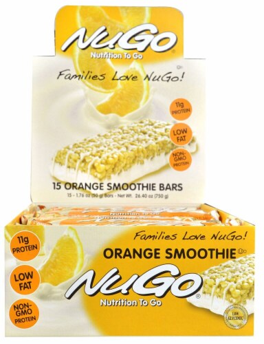 NuGo Nutrition To Go Bars Orange Smoothie Perspective: front