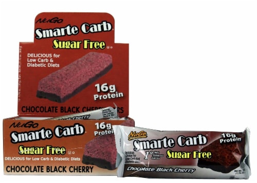 NuGo Nutrition  Smarte Carb® Sugar Free Bars   Chocolate Black Cherry Perspective: front