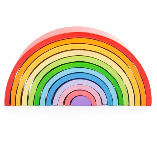 Bigjigs Toys Wooden Stacking Rainbow - Large Perspective: front