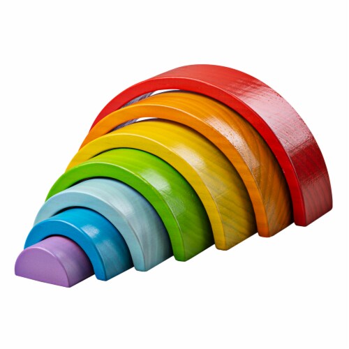 Bigjigs Toys, Wooden Stacking Rainbow - Small Perspective: front