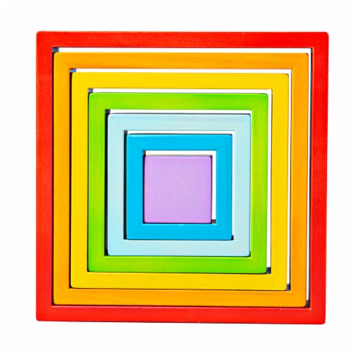 Bigjigs Toys, Wooden Stacking Squares Perspective: front
