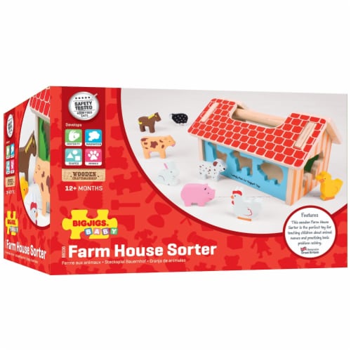 BigJigs Toys Baby Bigjigs Farm House Sorter (BJTBB108) Perspective: front