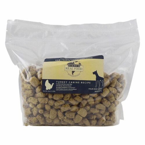 Steves Real Food 84516403 1.25 lbs Turkey Freeze Dried Nuggets for Dog Perspective: front