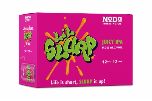 NoDa Brewing Co® Lil Slurp™ Juicy IPA Craft Beer Perspective: front
