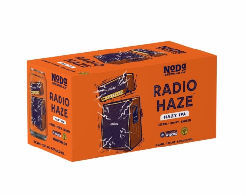 NoDa Brewing Company Radio Haze® Hazy IPA Craft Beer Perspective: front