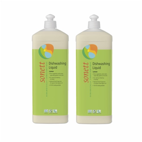 Sonett Organic Dishwashing Liquid Lemon 33.8 oz Certified Organically Grown ( Pack of 2 ) Perspective: front