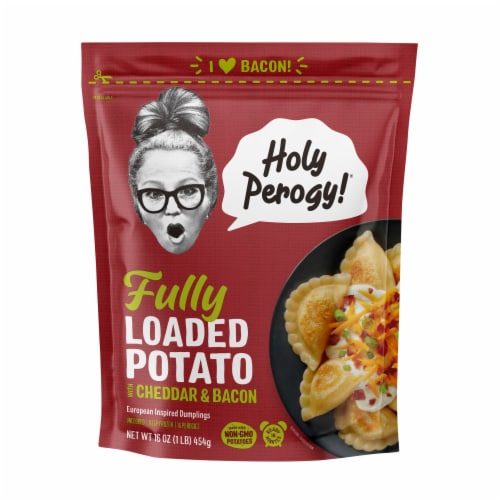 Holy Perogy!™ Fully Loaded Potato with Cheddar & Bacon European Inspired Dumplings Perspective: front