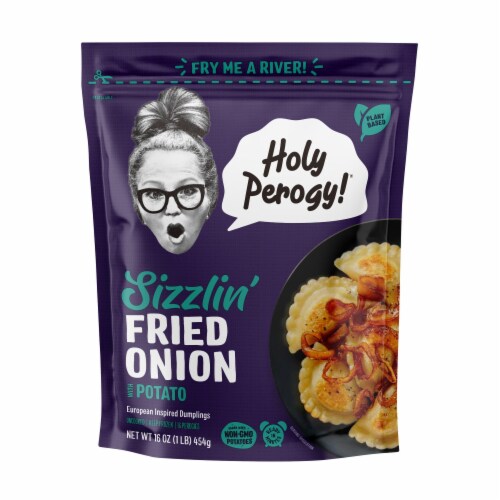 Holy Perogy! Sizzlin' Fried Onion with Potato European Inspired Dumplings Perspective: front
