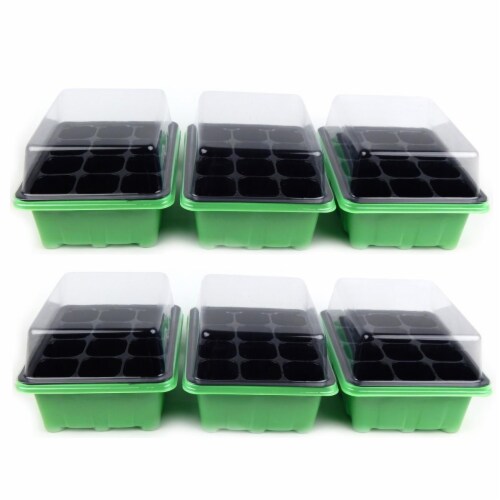 Wilmer Worm FL220GT6 Germination Tray and Dome 12 Plant (6 Pack) Perspective: front
