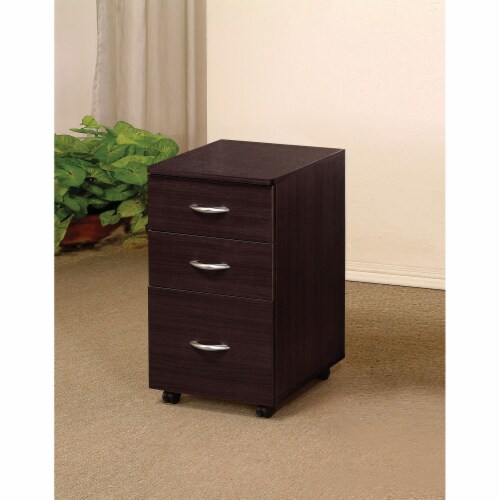 Ergode File Cabinet w/3 Drw Espresso Perspective: front