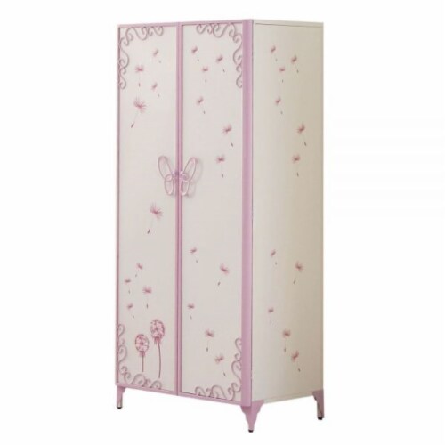 Ergode Armoire White & Light Purple Perspective: front
