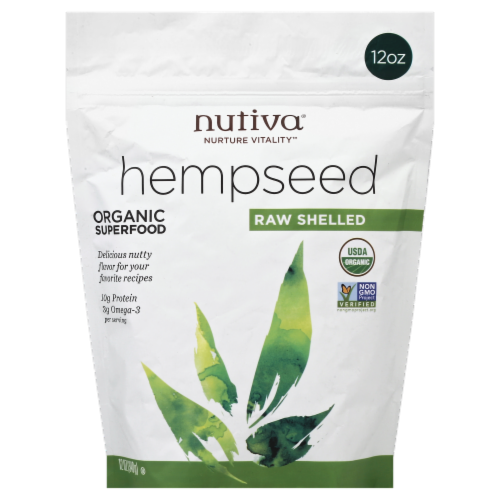 Nutiva Organic Raw Shelled Hempseed Perspective: front