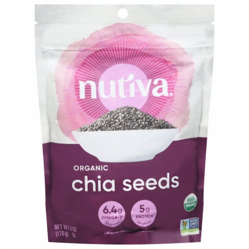 Nutivia Organic Black Chia Seeds Perspective: front