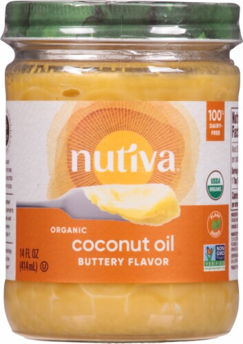 Nutiva® Organic Buttery Flavor Coconut Oil Perspective: front