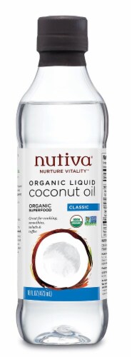 Nutiva  Organic Liquid Coconut Oil   Classic Perspective: front