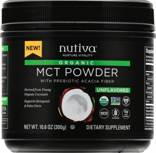 Nutiva® Organic MCT Powder with Prebiotic Acacia Fiber Perspective: front