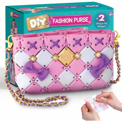 DIY Craft Fashion Purse 142Pc Charms Pink Purple Bag Girls Kids Crafts