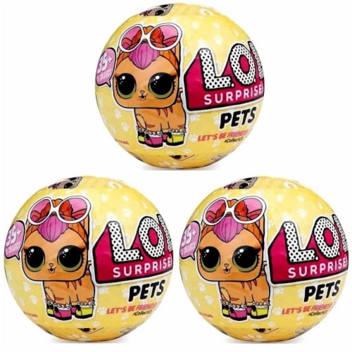 L.O.L. Surprise Eye Spy Pet Series 3 Wave 1 3pk Cat Yellow Ball LOL Doll Figure MGA 1 unit King Soopers
