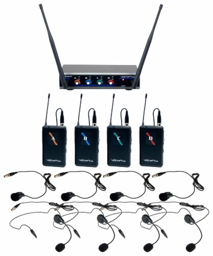 Digital-QUAD-B2 - Four Channel Wireless Headset & lapel Mic System  Mic-on-Chip  Technology Perspective: front