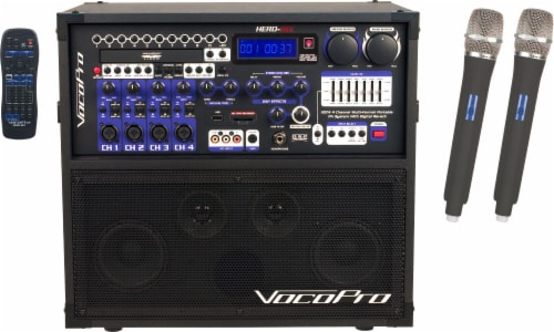 Channel Multi-Format Portable P.A. System with Digital Recorder/ UHF- Wireless mics Perspective: front