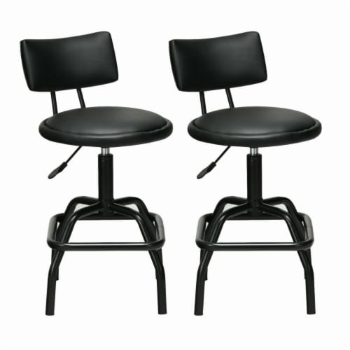 Adjustable Swivel Vintage PU Leather Bar Stool Barbershops Salons Tattoo Chairs 