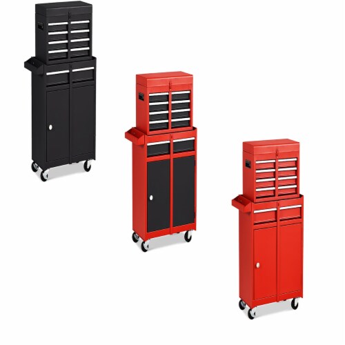 2 in 1 Tool Chest & with 5 Sliding Drawers Rolling Garage Organizer black, 1 unit Kroger