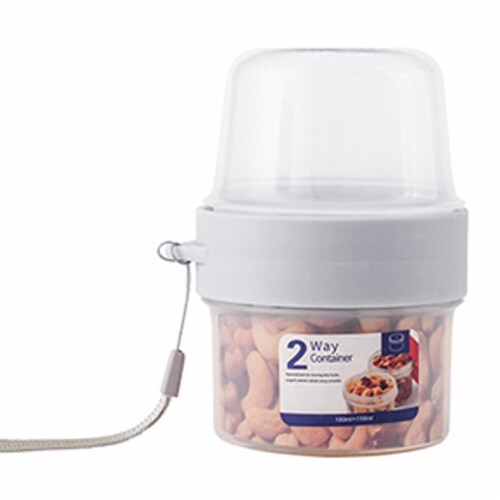 2-Way Container for Salads, Sauces, Fruits and Snacks-   360mL Perspective: front
