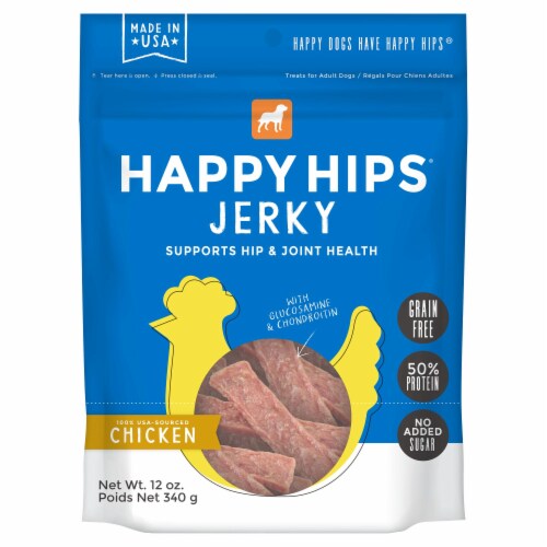 Happy Hips Chicken Jerky Treats for Dogs Perspective: front