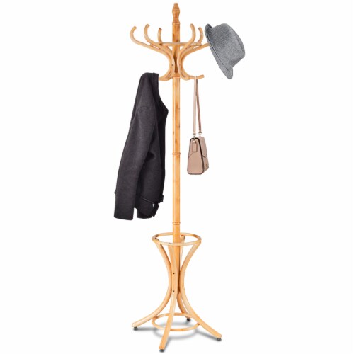 Wooden coat rack shop umbrella stand