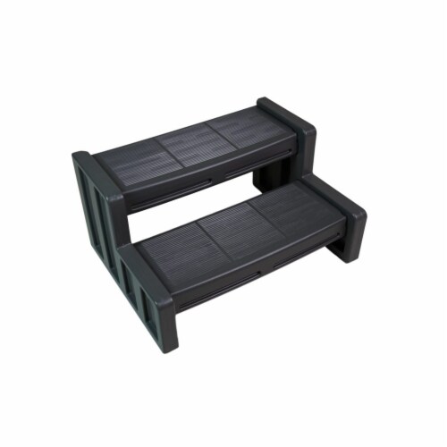 Vinyl Works 29 Inch Deluxe Resin Multi Purpose Home Spa and Hot Tub Steps, Black Perspective: front