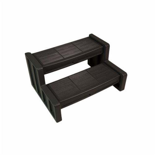 Vinyl Works 29 Inch Deluxe Resin Multi Purpose Home Spa and Hot Tub Steps, Mocha Perspective: front