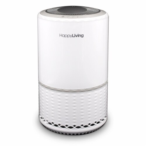 Happy Living HEPA 360-Degree 3-Stage Filtration Air Purifier - White Perspective: front