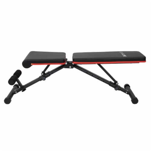 Happy Living Folding Adjustable Weight Bench Black Red 1 ct
