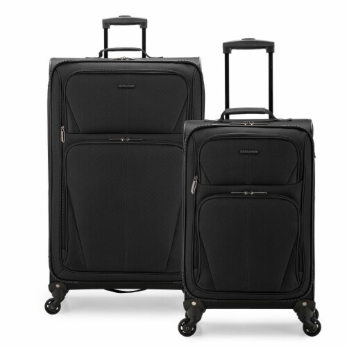 U.S. Traveler Esther Expandable Spinner Luggage Set - Black Perspective: front