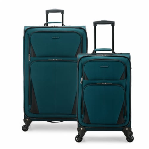 Traveler's Choice Esther Expandable Spinner Luggage Set - Teal Perspective: front