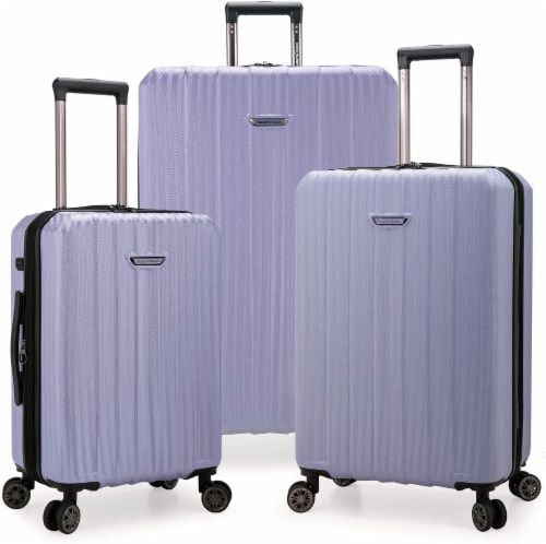 Traveler's Choice Dana Point Expandable Hard-Shell Luggage Set with USB Port - Light Lavender Perspective: front