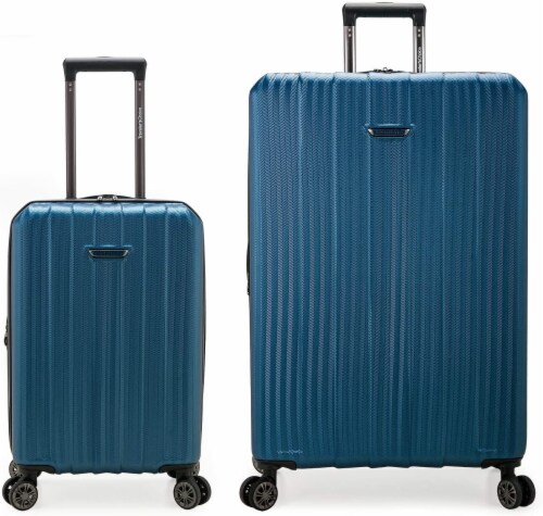 Traveler's Choice Dana Point Expandable Hard-Shell Luggage Set with USB Port - Navy Perspective: front
