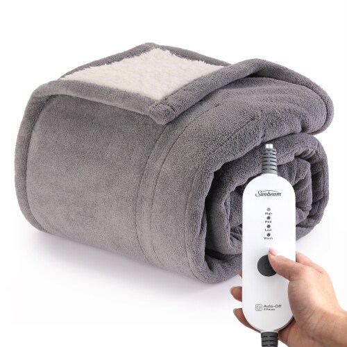 Sunbeam Heated Throw Blanket - Solid Gray, 1 ct - Kroger