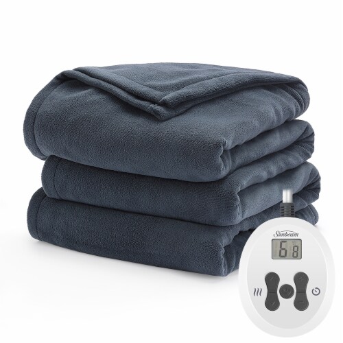 Sunbeam Heated M/P Blanket - Blue Perspective: front