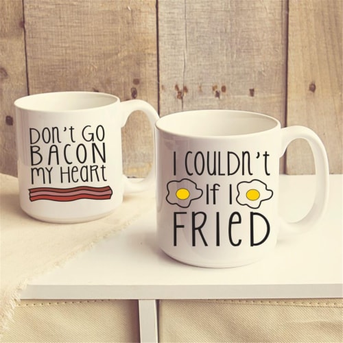 Cathys Concepts BAC-3900 20 oz Bacon & Eggs Large Coffee Mugs - Set of 2 Perspective: front