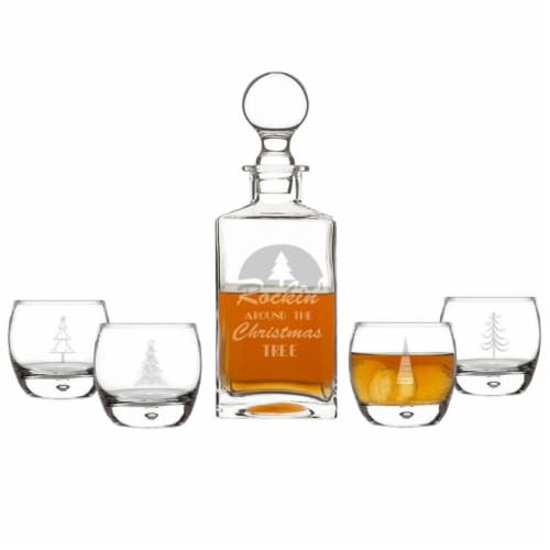 Cathys Concepts 3.5 in Rockin Around Holiday Decanter Set Perspective: front