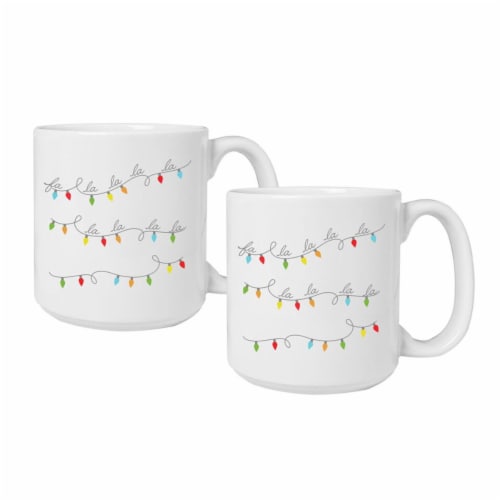 Cathys Concepts H18-3900FAST 3.8 in. Fa La La 20 oz. Large Coffee Mugs Perspective: front
