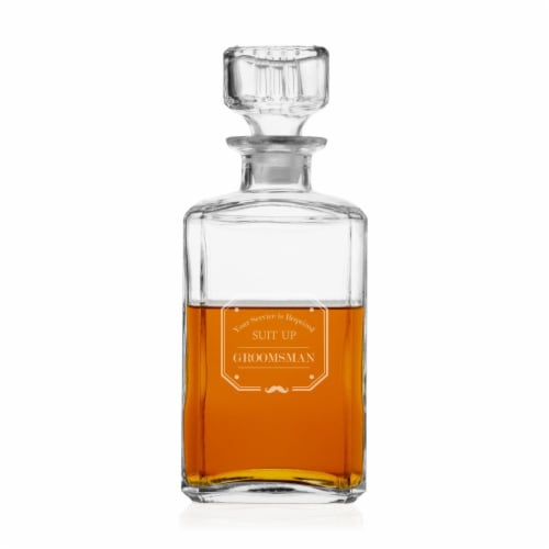 Cathys Concepts Suit Up Groomsman Glass Decanter - 9 x 4 x 4 in. Perspective: front