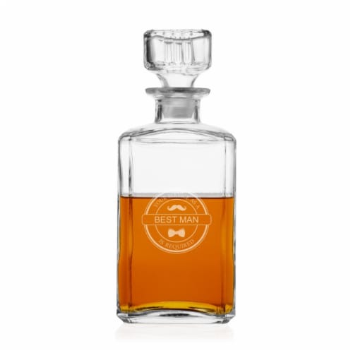 Cathys Concepts BM-BE-1193 Mustache Best Man Decanter - 9 x 4 x 4 in. Perspective: front