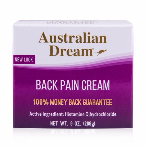 Australian Dream Back Pain Cream - For Neck, Body, Muscle Aches, or Back Pain - 9 oz Jar Perspective: front