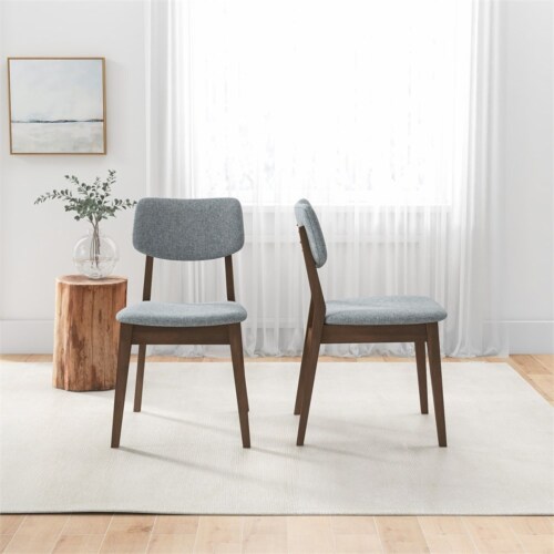 Aria Mid Century Modern Fabric Dining Room Kitchen Chair in Gray Set of 2 1 Fry s Food Stores