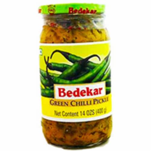Bedekar Green Chilli Pickle - 14 Oz Perspective: front