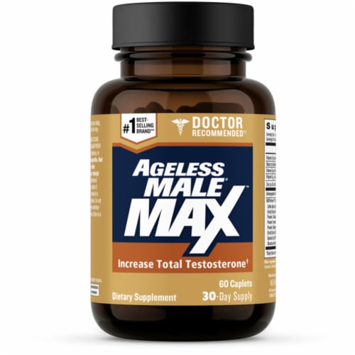 Ageless® Male Max™ Dietary Supplement Caplets Perspective: front